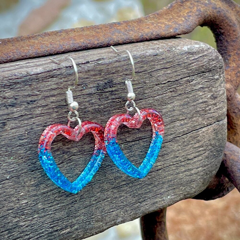 2/$25 Chicago Cubs Heart Earrings